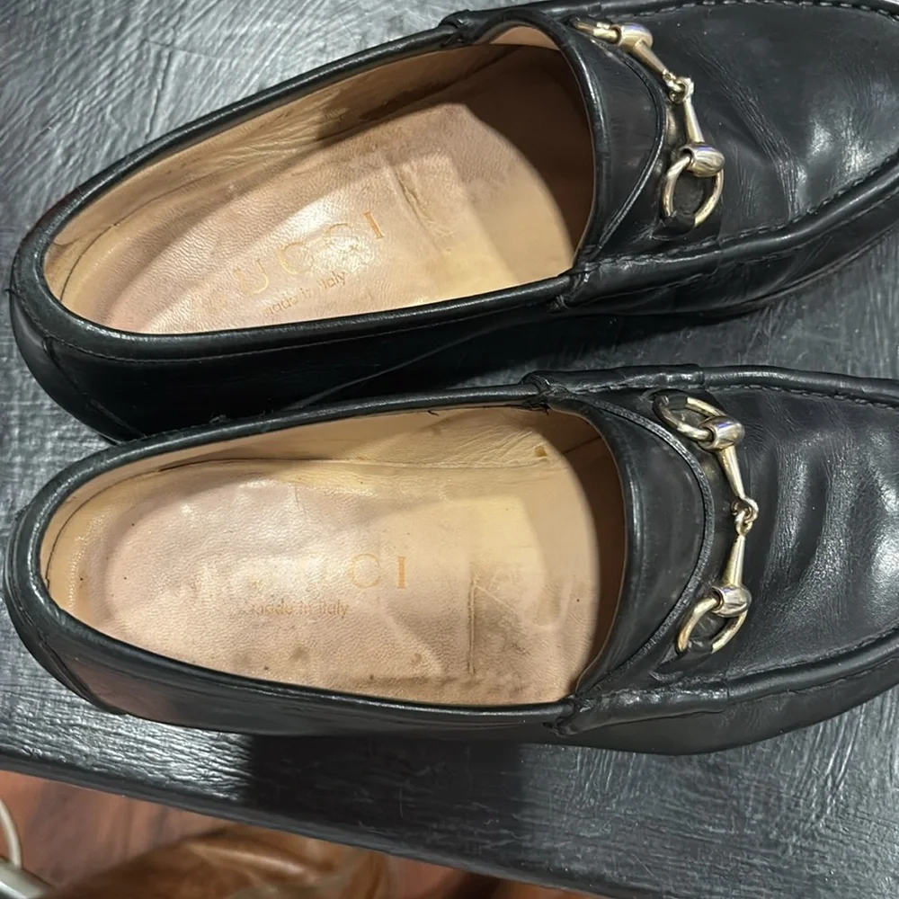 Gucci Men’s Horsebit 1953 Leather Loafers Black/Silver. Size 9.5
